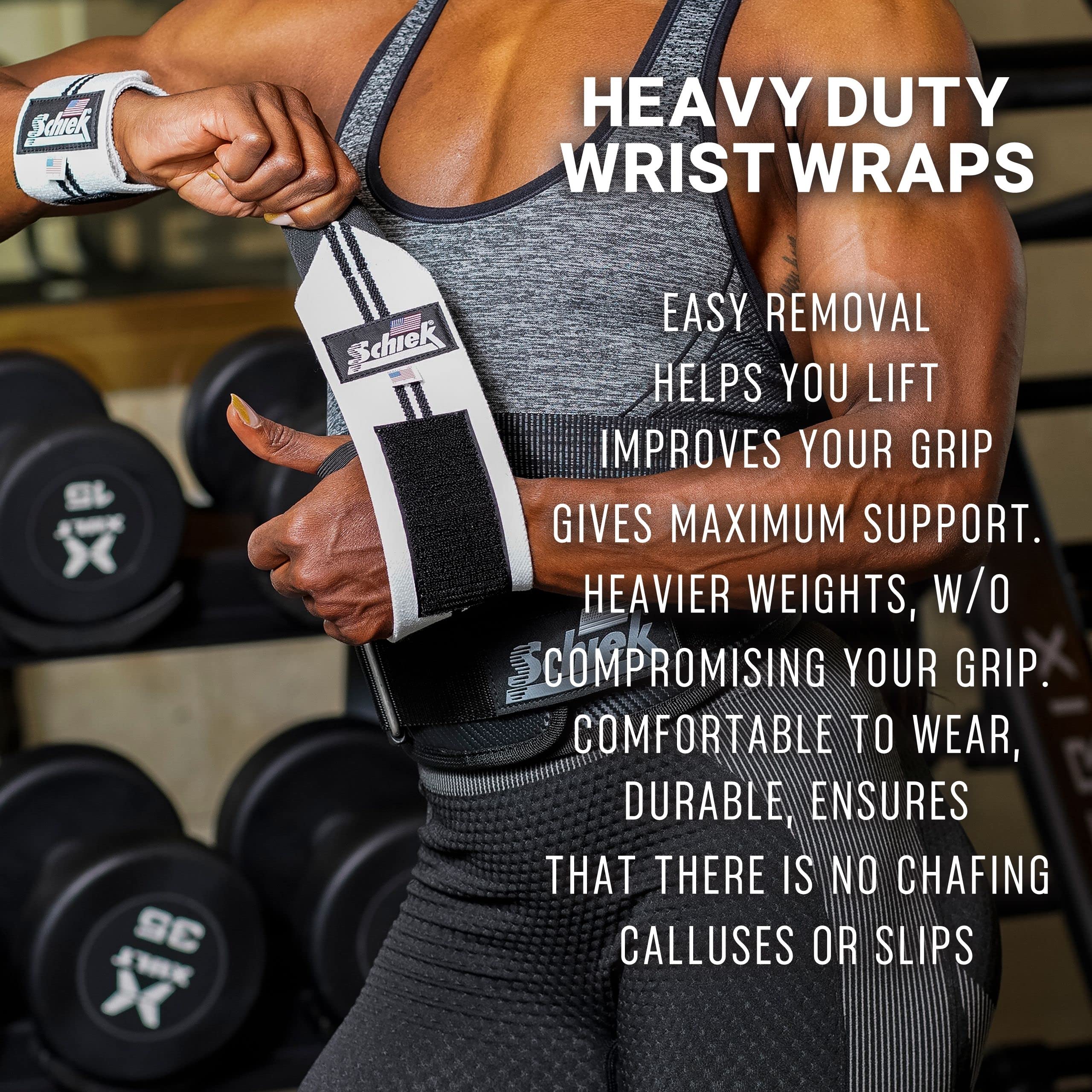 Amazon.com: Schiek Sports Heavy Duty Model 1124 Wrist Wraps - Gym